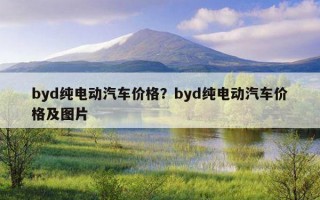 byd纯电动汽车价格？byd纯电动汽车价格及图片